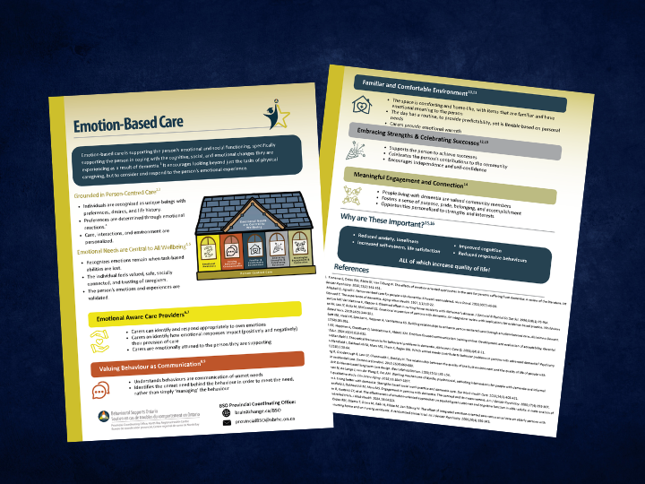 A fact sheet explaining the main pillars of emotion-based care.