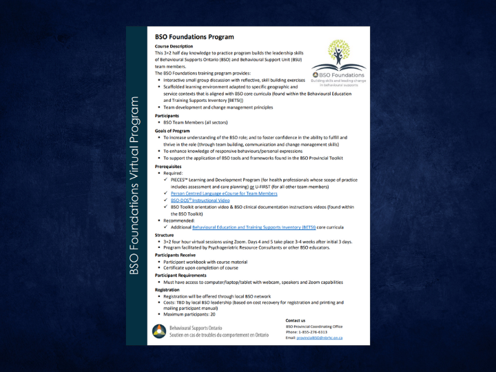 BSO Foundations Program Fact Sheet